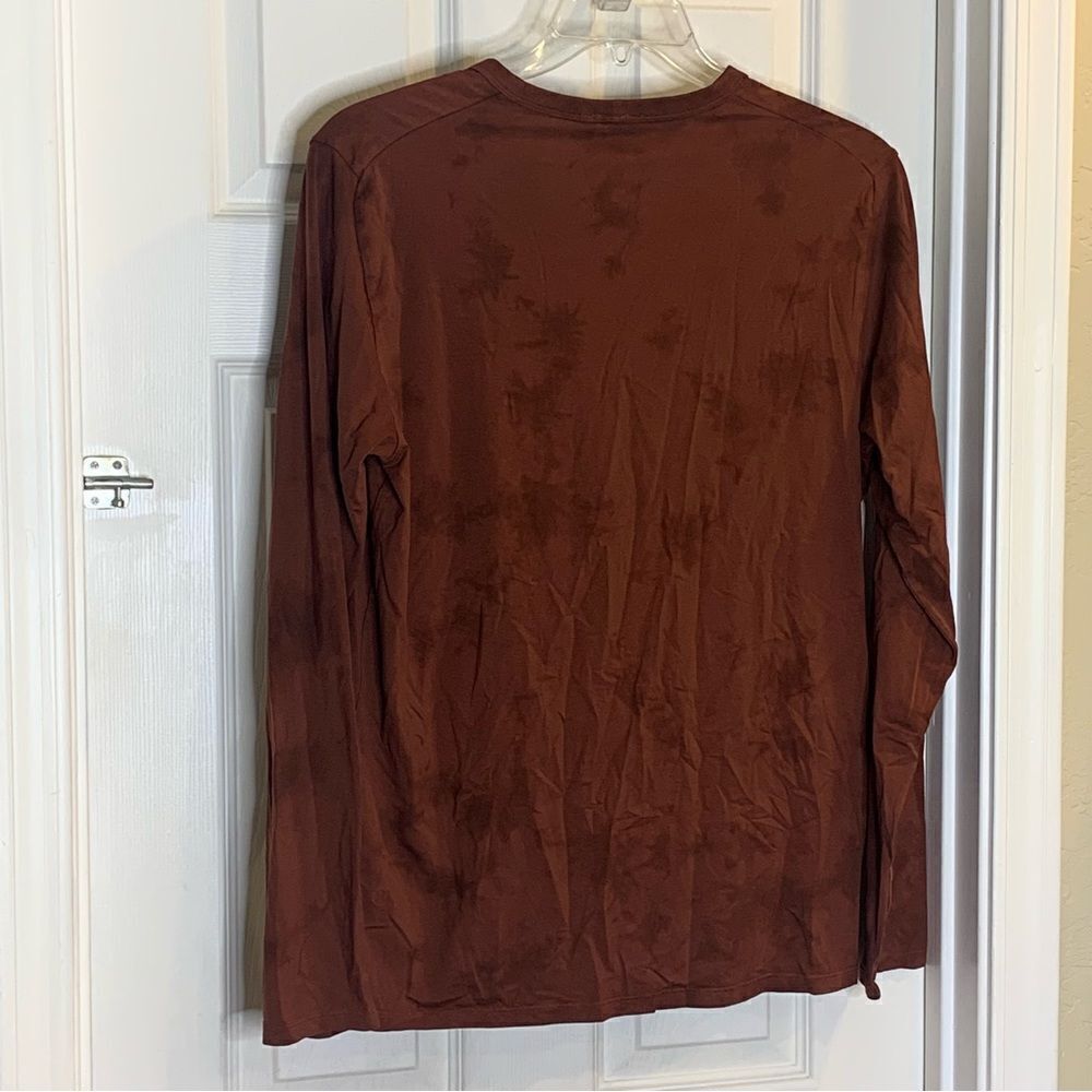 Lululemon The Fundamental Long Sleeve Shirt New Tide Shibori Date Brown Size M - Picture 2 of 7